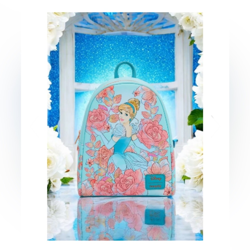 Brand New(in plastic)Disney Loungefly Cinderella Floral Backpack 
75 anniversary